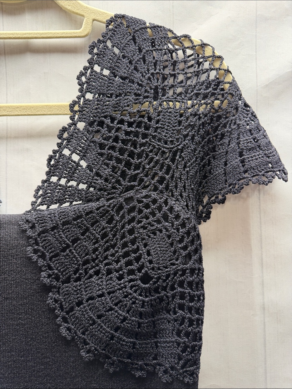 St. John Evening NWT Black Milano Knit Crochet Short Sleeve Open Back Dress 2 - Picture 6 of 13